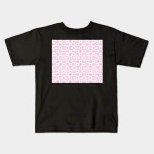 Pastel Pink Gingham Patchwork Kids T-Shirt